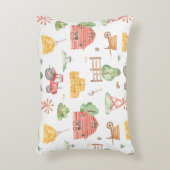 Cute Little Kids Boer Patroon met Voornaam Accent Kussen (Voorkant(Verticaal))