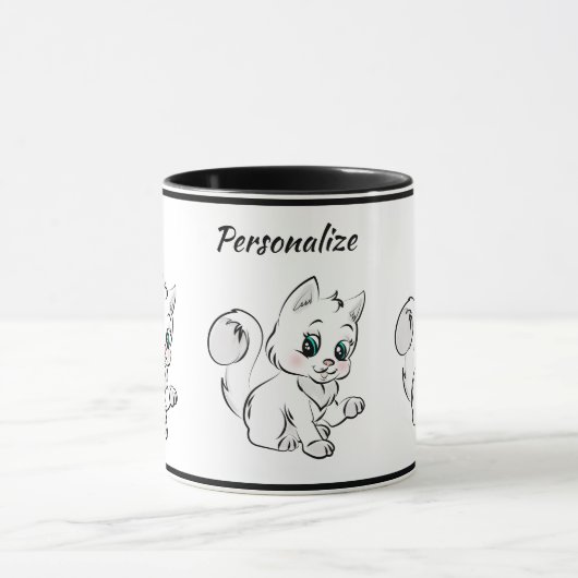 Cute Little Kitten Baby Cat Coffee Mug (Centre)