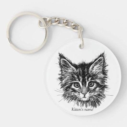 Cute Little Kitten Sleutelhanger (Voorkant)
