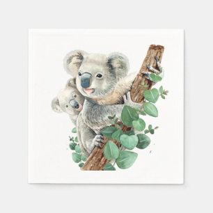 Cute Little Koala Beer Australian Animal Art Servet