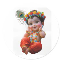 Cute Little Krishna Traditional Indian Art Poster