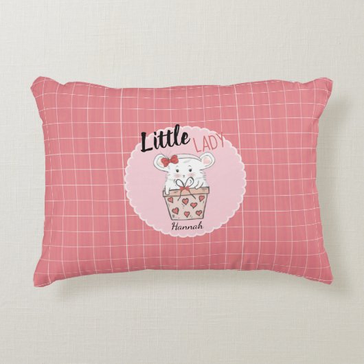 Cute Little Lady Hamster Girly Pink Accent Kussen (Voorkant)