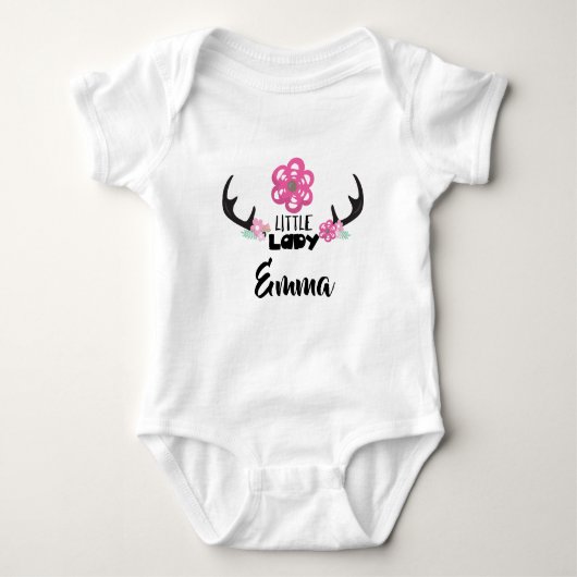 Cute Little Lady Herten Gewei Romper (Voorkant)