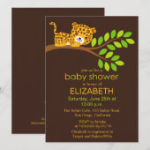 Cute Little Leopard Baby shower Invitation (Devant / Derrière)