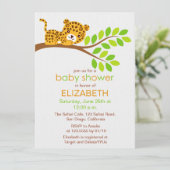 Cute Little Leopard Baby shower Invitation (Debout devant)