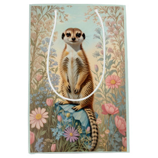 Cute Little Meerkat Pastel Floral Medium Cadeauzakje