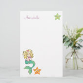 Cute Little Mermaid Briefpapier (Staand voorkant)