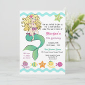 Cute Little Mermaid Kaart (Staand voorkant)