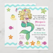 Cute Little Mermaid Kaart (Voorkant / Achterkant)