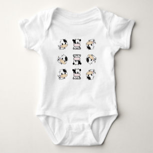 Cute Little Mini Chibi Cow Baby Jersey Bodysuit