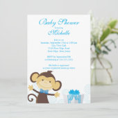 Cute Little Monkey Baby shower Invitation (Debout devant)