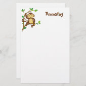Cute Little Monkey Briefpapier (Voorkant / Achterkant)