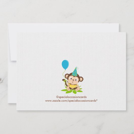 Cute Little Monkey First Birthday Invitation (Dos)