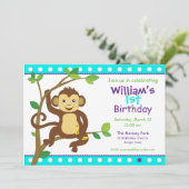 Cute Little Monkey Kaart (Staand voorkant)