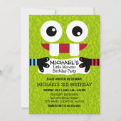 Cute Little Monster Birthday Party Kaart (Voorkant)