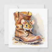 Cute Little Mouse in a Boot Kaart (Voorkant)
