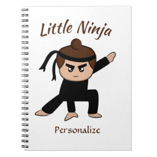 Cute Little Ninja Boy Cartoon Personalized Notitieboek