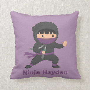 Cute Little Ninja met Nunchaku Jongens Slaapkamer  Kussen