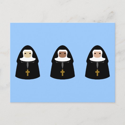Cute Little Nuns Briefkaart (Voorkant)