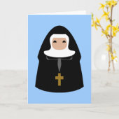 Cute Little Nuns Kaart (Gele Bloem)