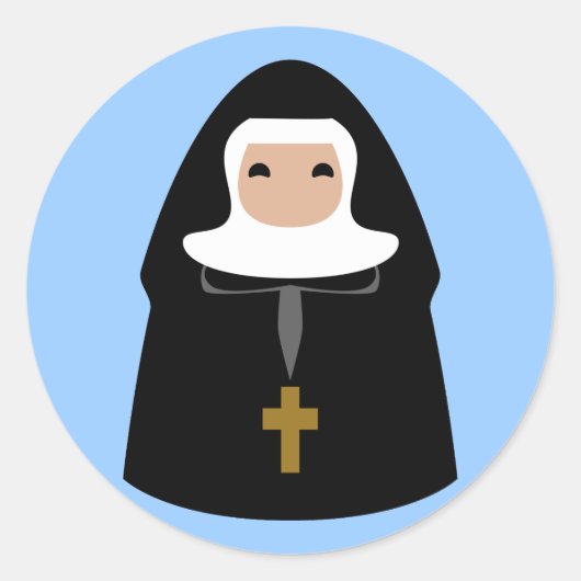 Cute Little Nuns Ronde Sticker (Voorkant)