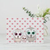 Cute Little Owl Family Baby shower Invitation (Debout devant)