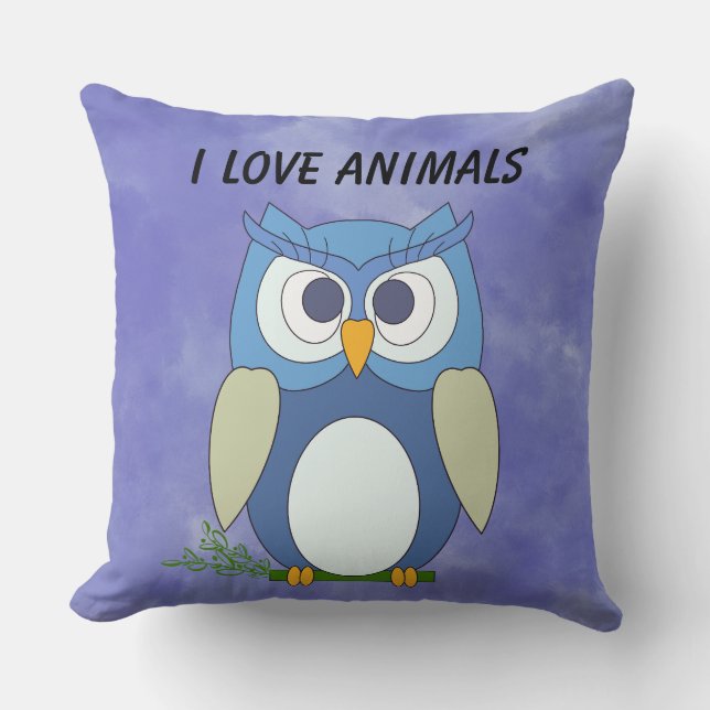 Cute Little Owl Pillow Kussen (Voorkant)