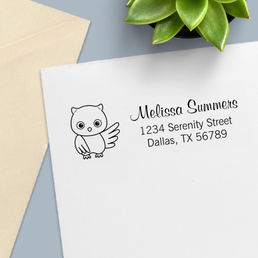 Cute Little Owl Zelfinktende Stempel