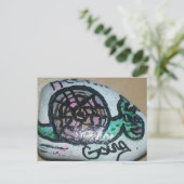 Cute Little Painted Rock Keep Going Snail Briefkaart (Staand voorkant)