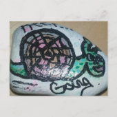 Cute Little Painted Rock Keep Going Snail Briefkaart (Voorkant)