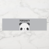 Cute Little Panda Beer Birthday Waterfles Etiket (Enkel label)