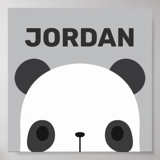 Cute Little Panda-beer met gepersonaliseerde naam Poster (Voorkant)