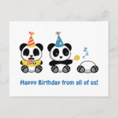 Cute Little Pandas on White Birthday from All Briefkaart (Voorkant)