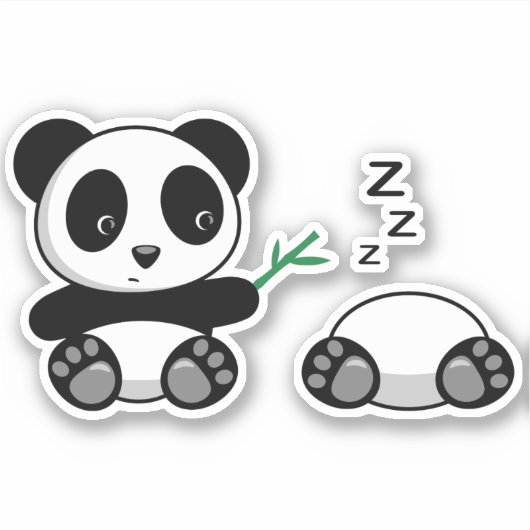 Cute Little Pandas Sticker (Voorkant)