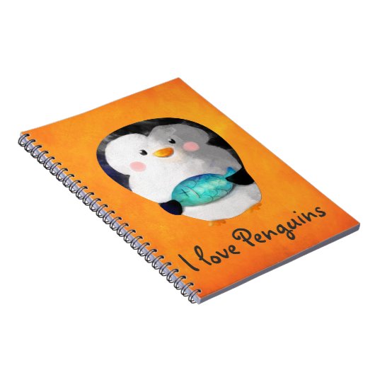 Cute Little Penguin Notitieboek (Rechterzijde)