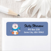 Cute Little Penguin Winter Theme mailing étiquette (En situation)