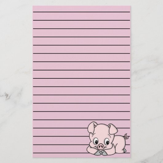 Cute Little Pig Briefpapier (Voorkant)