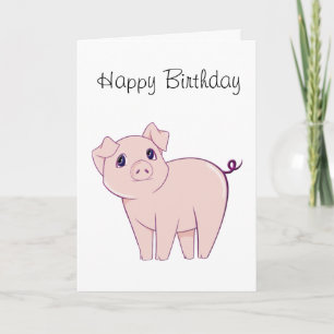 Cute Little Piggy Art Kaart