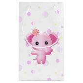 Cute Little Pink Baby Girl Elephant Klein Cadeauzakje (Achterkant)