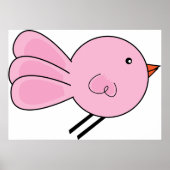 Cute Little Pink Bird Poster (Voorkant)