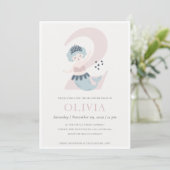 Cute Little Pink Blue Mermaid 2e Invitation d'anni (Debout devant)