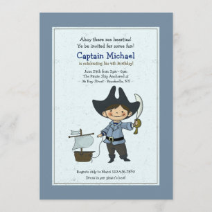 Cute Little Pirate Invitation Kaart
