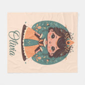 Cute Little Princess Personalized Fleece Deken (Voorkant (Horizontaal))