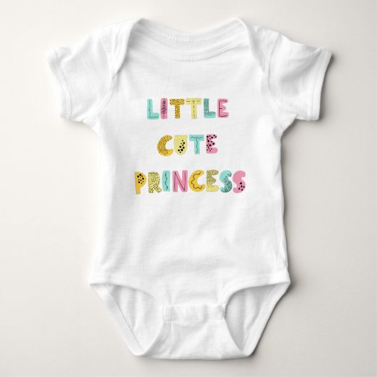 Cute little princess typography Baby Bodysuit (Voorkant)