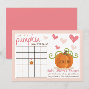 Cute Little Pumpkin Baby shower Bingo Cards Kaart