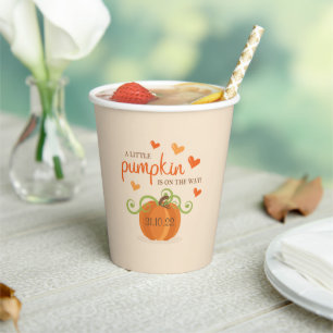 Cute Little Pumpkin-Baby shower Papieren Bekers