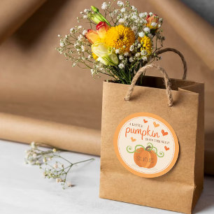 Cute Little Pumpkin-Baby shower Ronde Sticker