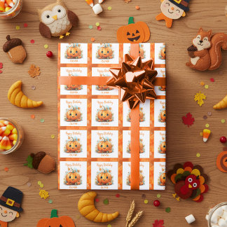Cute Little Pumpkin Birthday Cadeaupapier