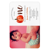 Cute Little Pumpkin First Birthday Invitation Magneet (Verticaal)