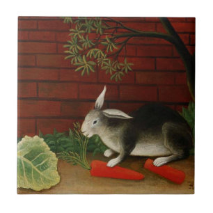 Cute Little Rabbit (Pet Animal) (Henri Rousseau) Tegeltje